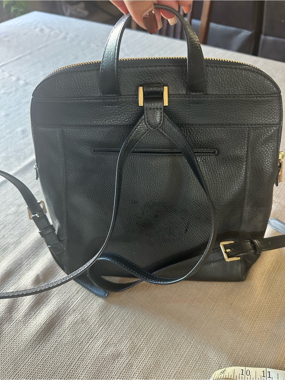 Michael Kors Black Pebbled Leather Backpack with Gold Hardware - Picture 2 of 8